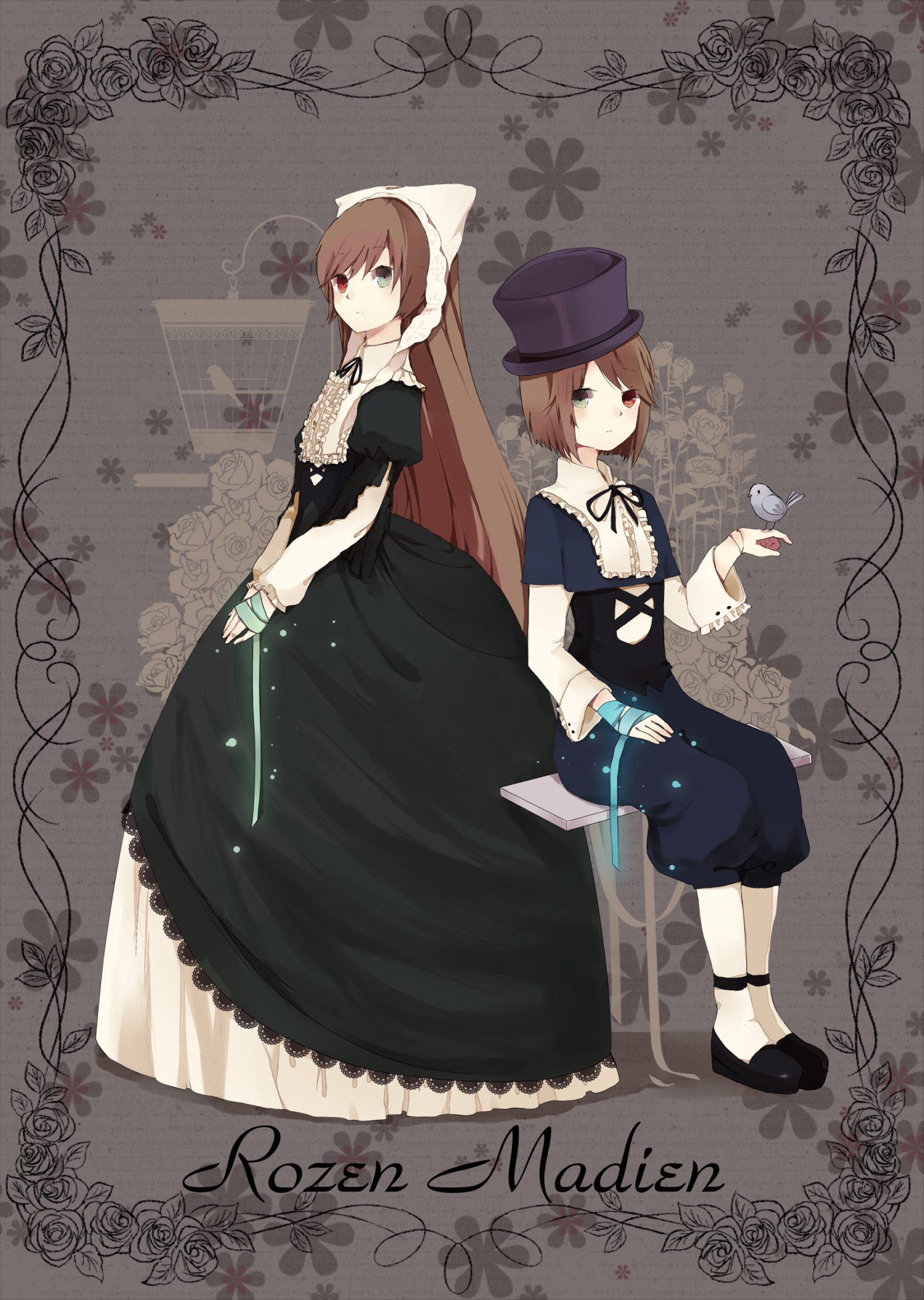 аниме картинка две куклы блезняжки из аниме rozen maiden