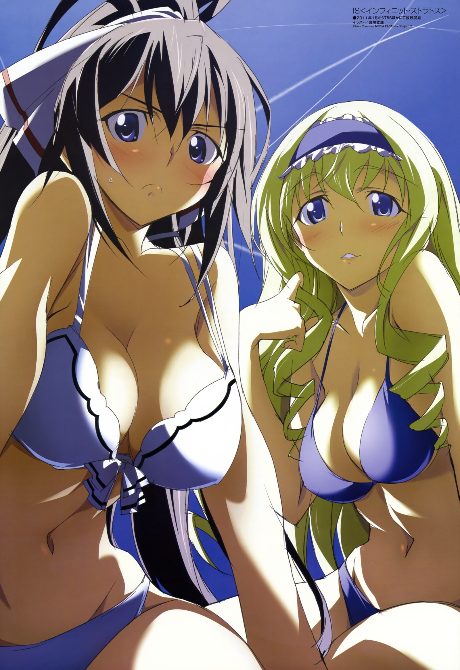 аниме картинка две девушки в купальниках на пляже